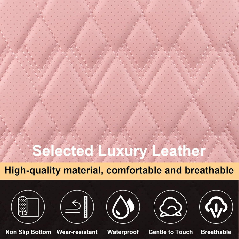 Car Seat Covers Full Set Pink, Leather seat covers, Universal Fit