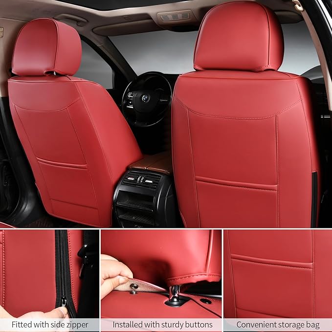 2 Packs Car Seat Covers Leather Car Seat Covers Universal Seat Covers
