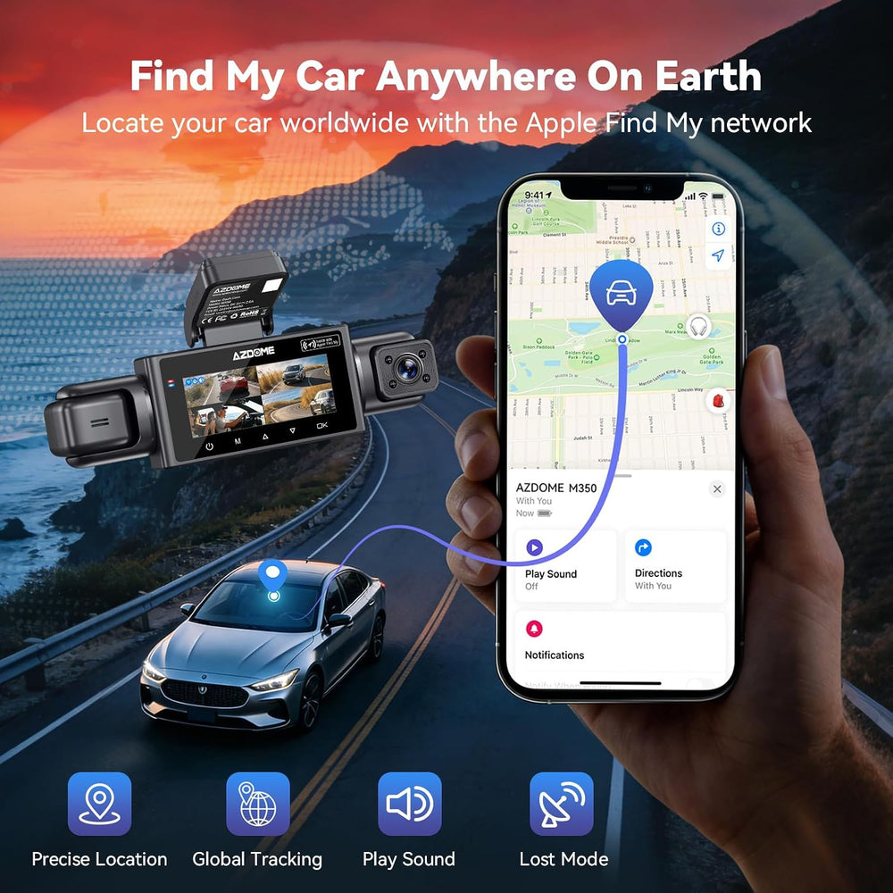 4K 360° 4 Channel Dash Cam Front and Rear Left Right with GPS