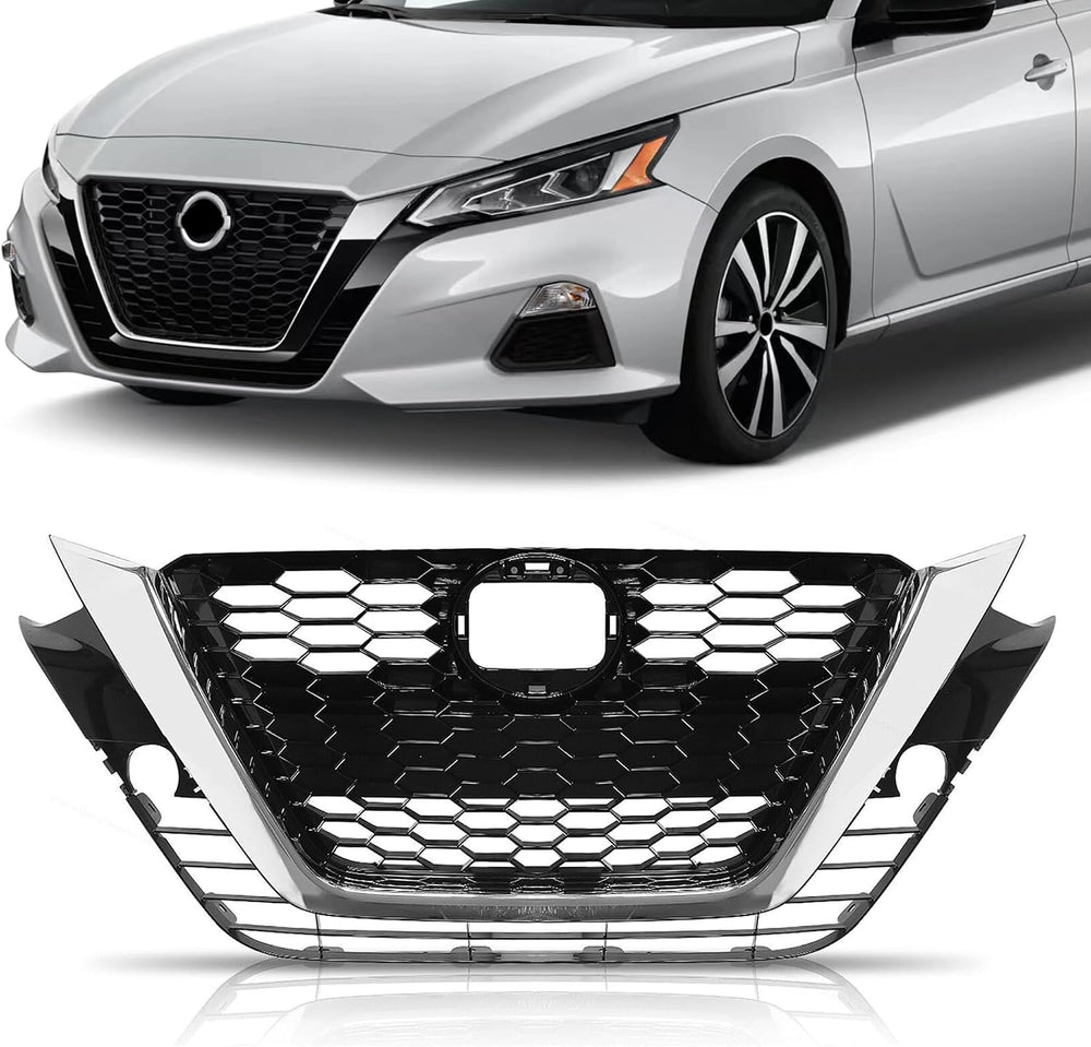 PartsFlow Front Upper Bumper Grille Hood Mesh Grill Assembly Compatible with ...