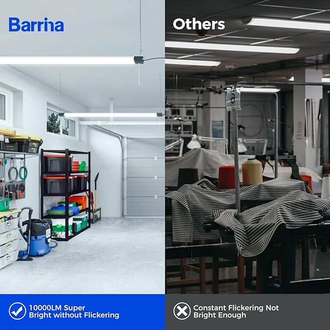 Barrina BS84 LED Shop Lights for Workshop 4FT, 6500K Linkable Light Fixture f...
