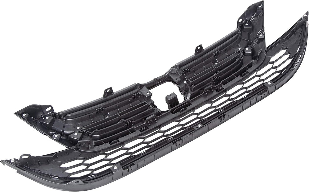 KUAFU Front Bumper Upper & Lower Grille Grill Compatible with 2010-2011 H...