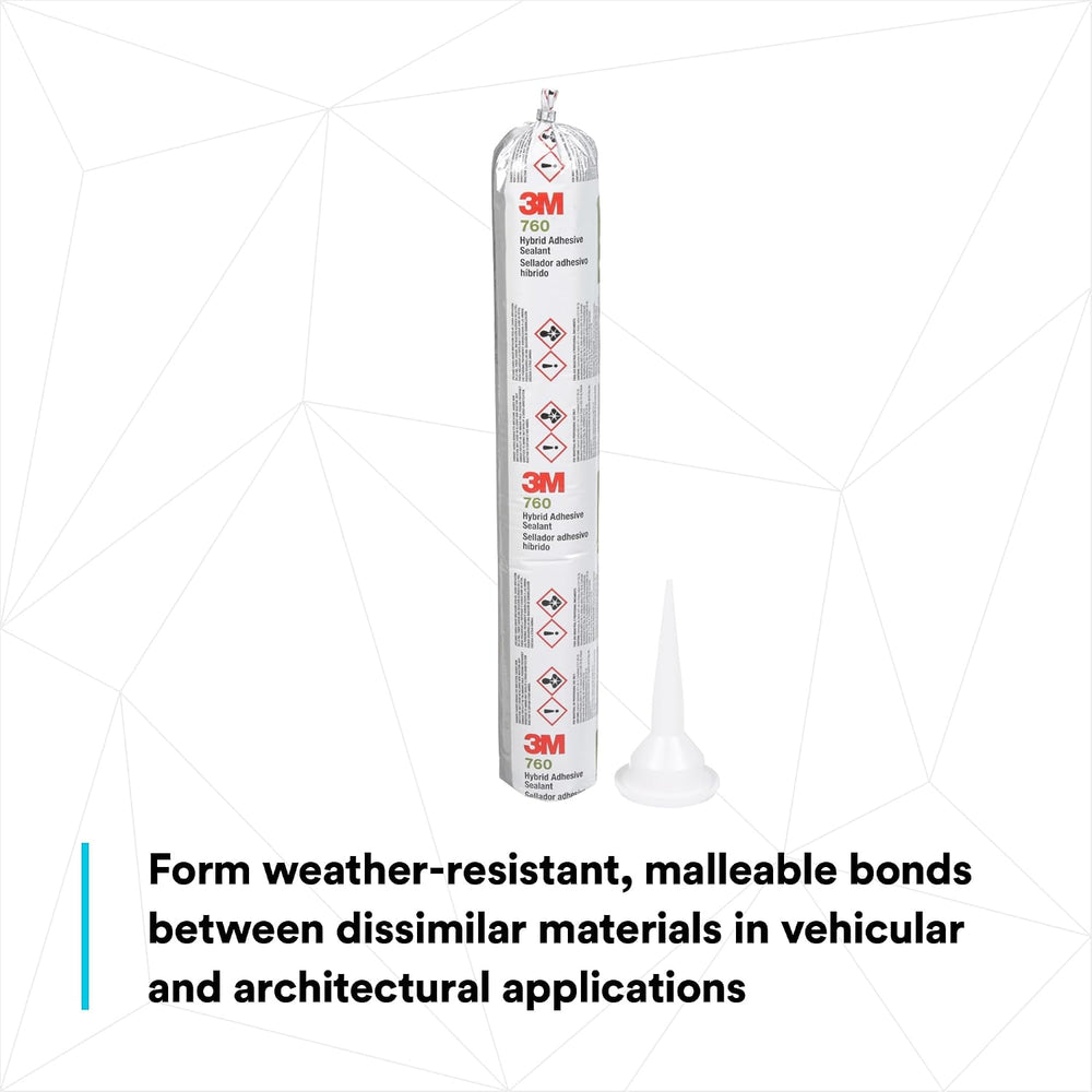 3M Adhesive Sealant 760 UV, Black, 600 mL, Sausage Pack, 1 Each