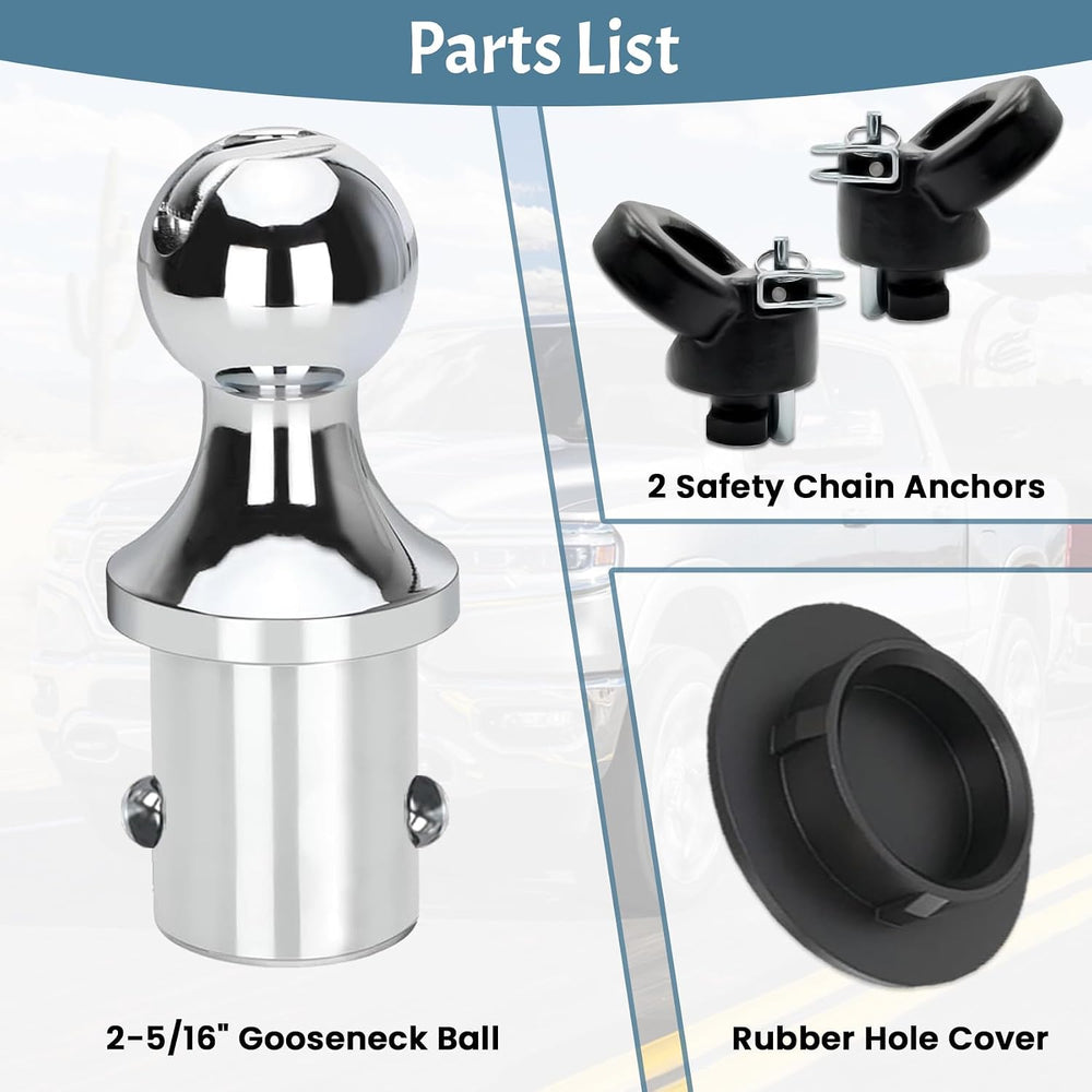 60618 Puck System Gooseneck Hitch Ball Kit, for 2013-2023 Dodge RAM 2500 3500...
