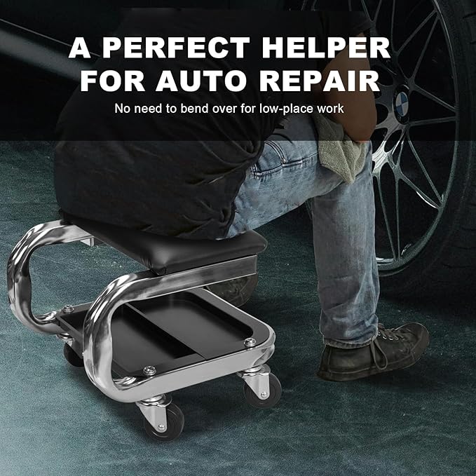 Torin AR7451B Heavy Duty Rolling Creeper Garage/Shop Seat: Padded Mechanic Stool