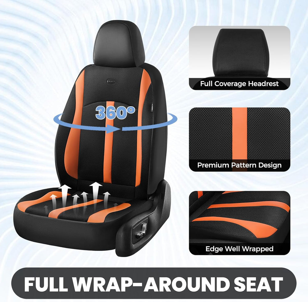 Car Seat Covers, Breathable Mesh Automotive Seat Cover Full Sets, Front Seat ...