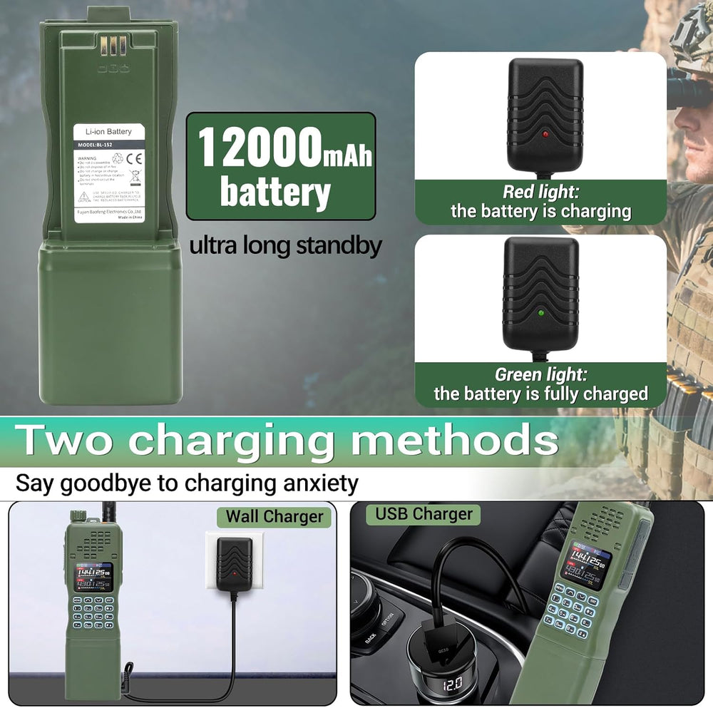 BAOFENG Radio AR-152 PRO Ham Radio Handheld 10W Rechargeable Walkie Talkies L...