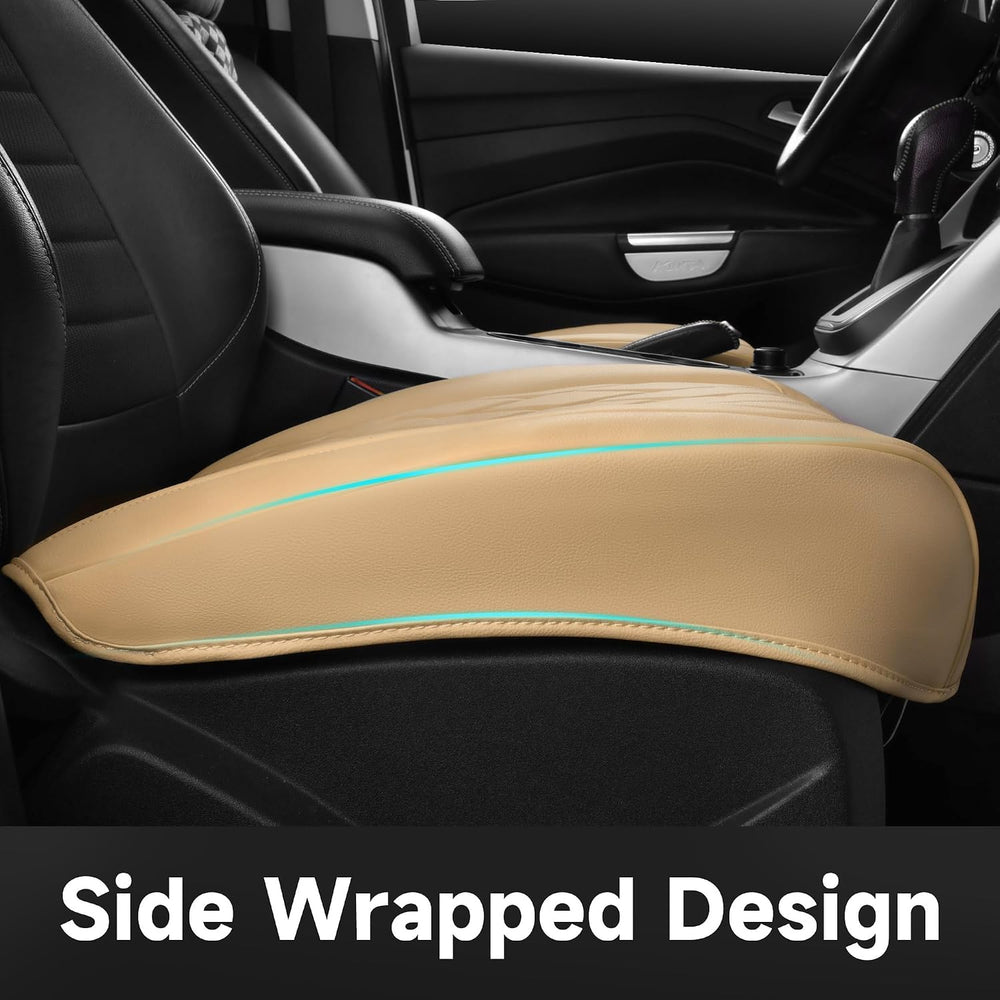 CAR PASS 2 Pack Leather Front Car Seat Covers, Bottom Seat Covers Full Wrappe...