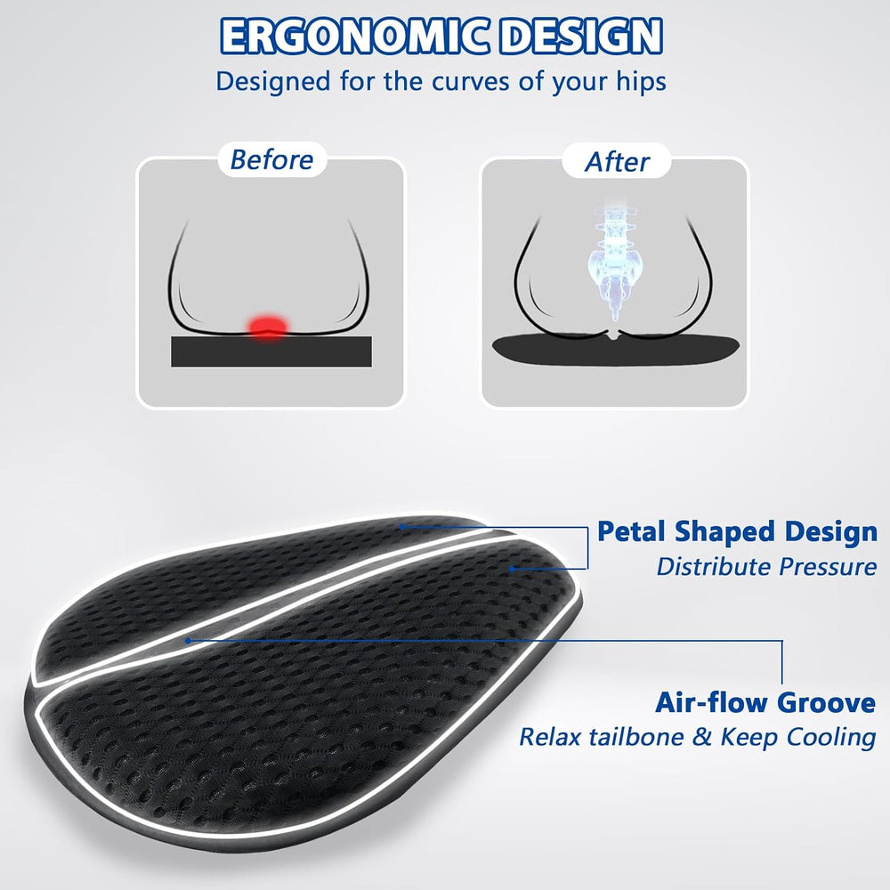AEROiVi Airflow Pro Motorcycle Seat Pad โ Ultra-Breathable 3D Mesh & Quic...