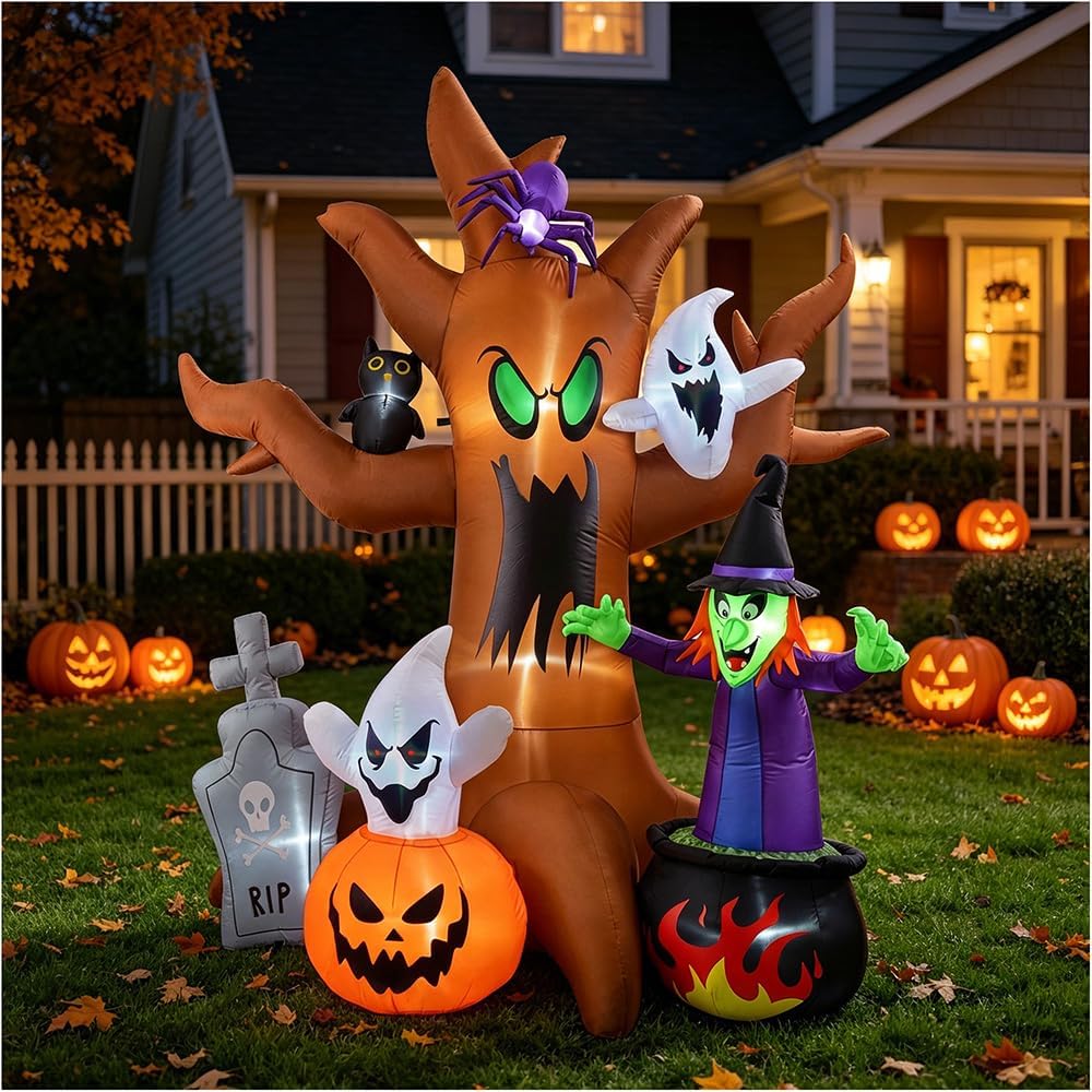 8 FT Halloween Inflatable Spooky Tree Yard Decoration