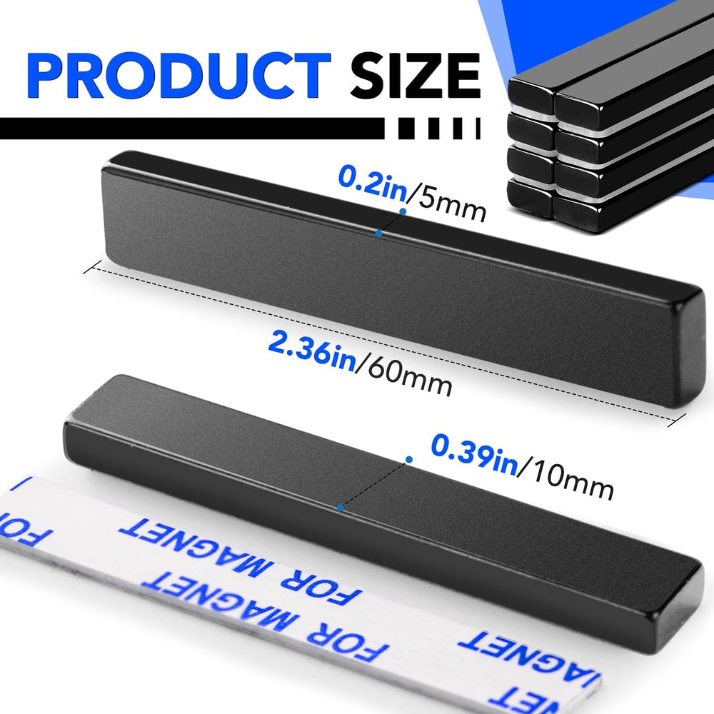 Neodymium Strong Magnets,60 Pcs Magnet Strip for Fridge Craft Black