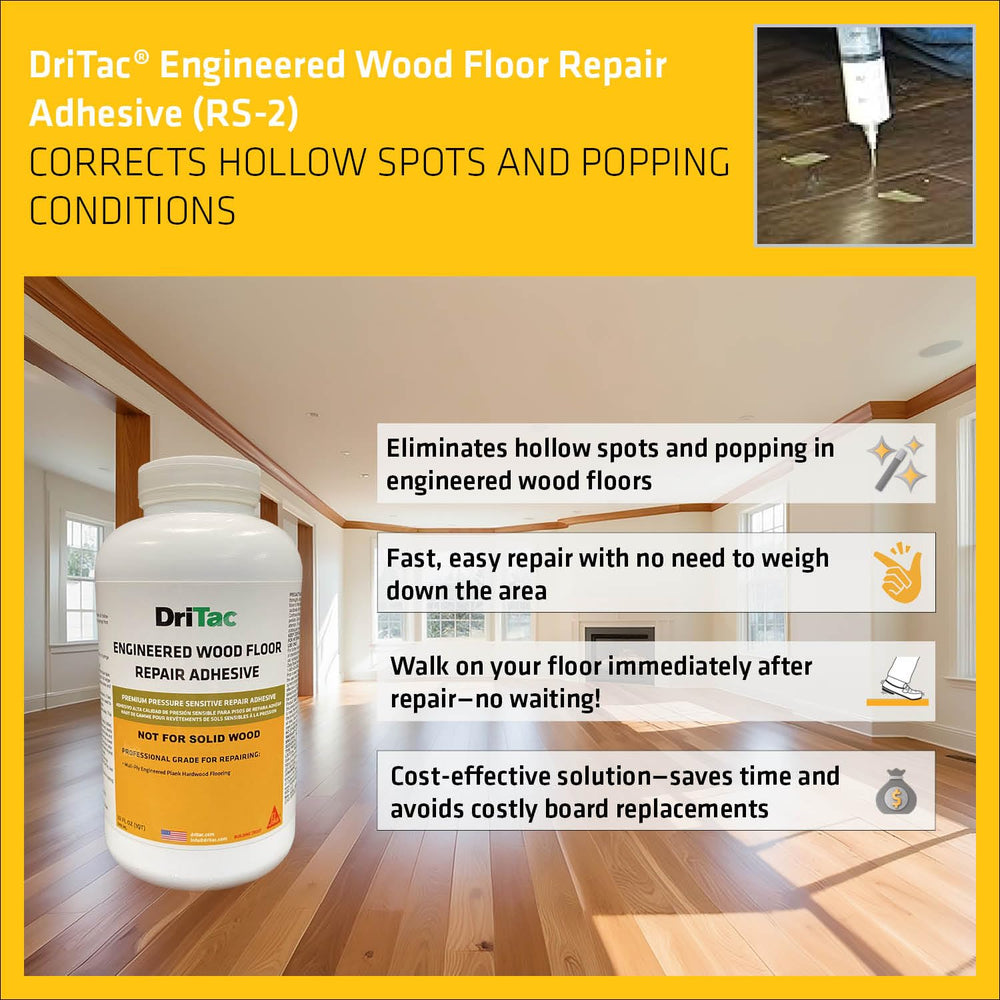 SIKA DriTac Professional Wood Floor Repair Adhesive, White, 1 qt Bottle