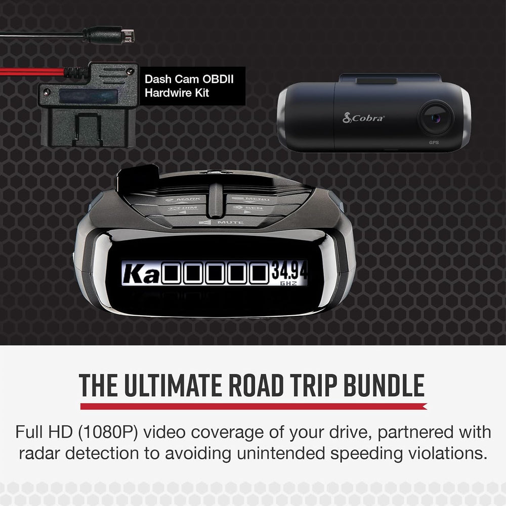 Cobra RAD 480i Radar Detector & SC 201 Smart Dash Cam Bundle