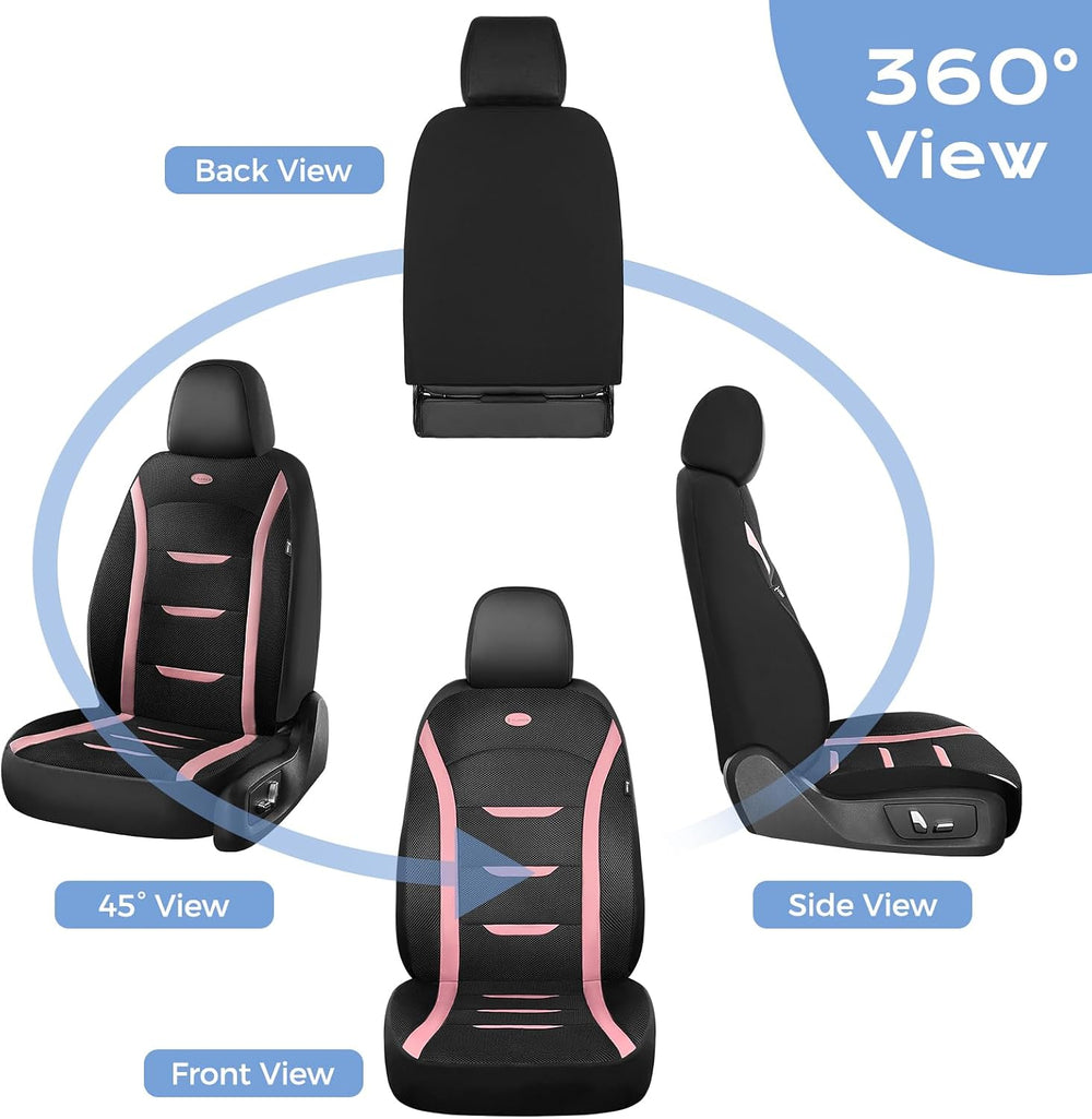 Seat Cover, Car Seat Covers Front Set, Air Cool Mesh Thick Car Seat Covers, C...