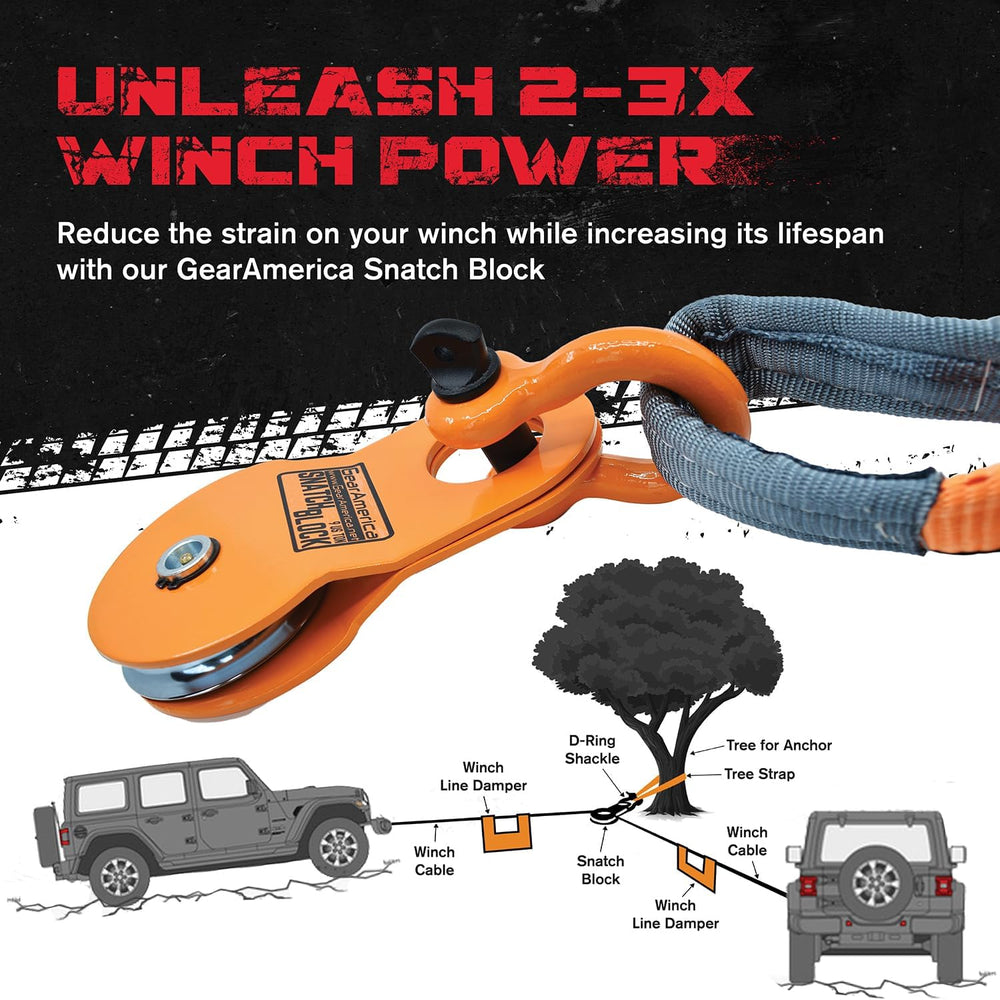 GearAmerica Off Road Recovery Kit, 9 Ton, Includes Tow Strap, Tree Saver, Sna...
