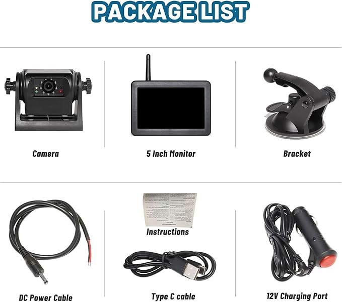 EWAY Wireless WiFi Magnetic Hitch Backup Camera 1080P HD Rechargeable Battery