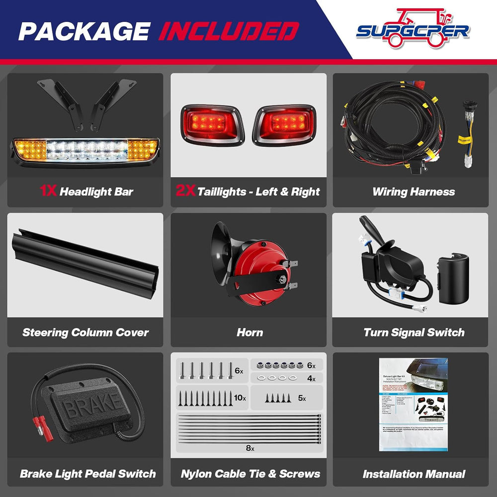 EZGO TXT Deluxe Light Bar Kit, Golf Cart LED Light Kit With EZGO TXT 12V Stre...