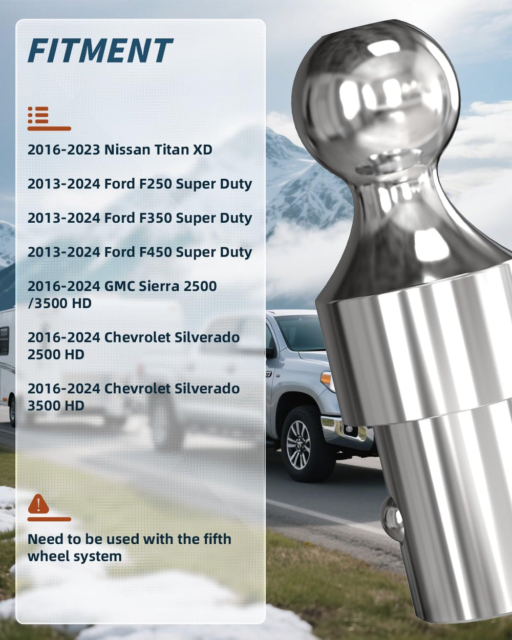 60692 Puck System Gooseneck Hitch Ball Kit with Box, Fit for 2013-2024 Ford F...