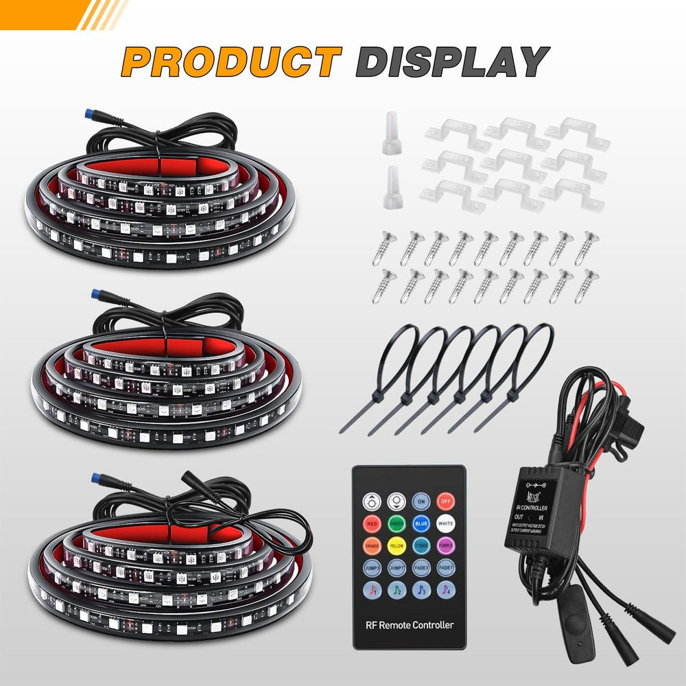 GOOACC RGB Truck Bed Light Strip 3PCS 60" 270 LEDs Neon Accent Lighting ...
