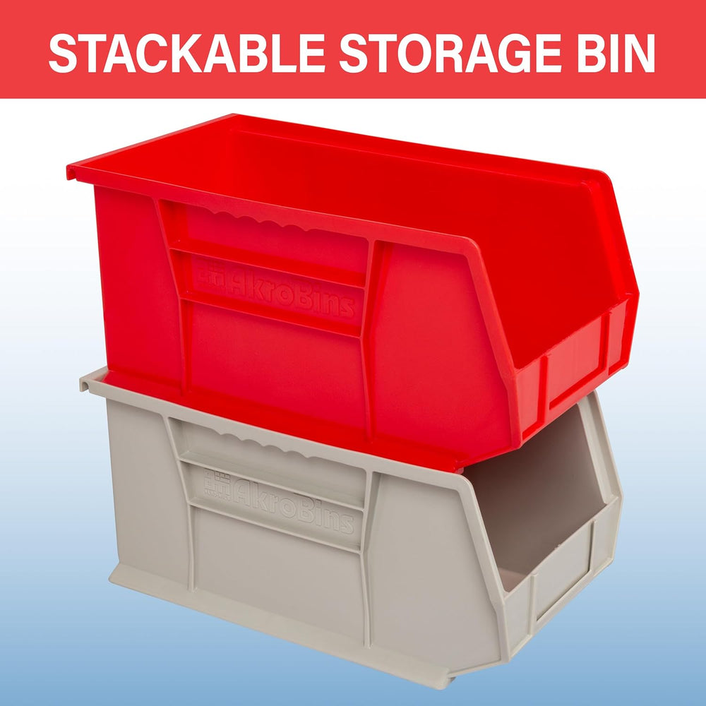 Akro-Mils 12 Pack AkroBins Plastic Storage Bins, Space-Saving Stackable Organ...