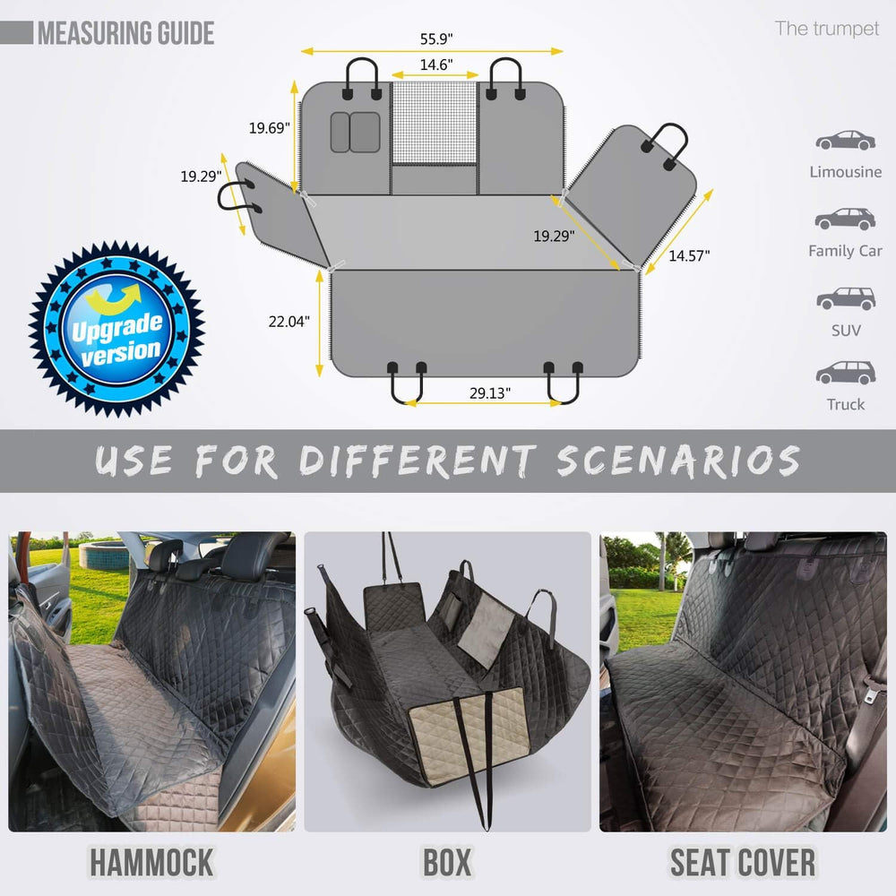 Vailge Dog Car Seat Cover for Back Seat, 100% Waterproof Back Seat Pet Cover ...