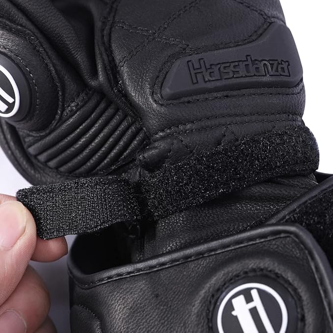 Harssidanzar Leather Motorcycle Gloves