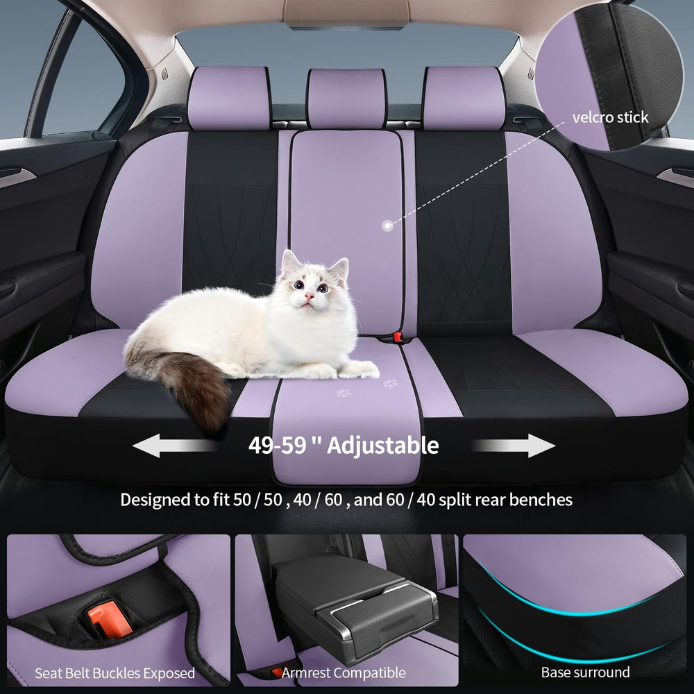 Car Seat Covers Full Set, Leather Car Seat Cushion, Ultra-Thin Breathable Mat...