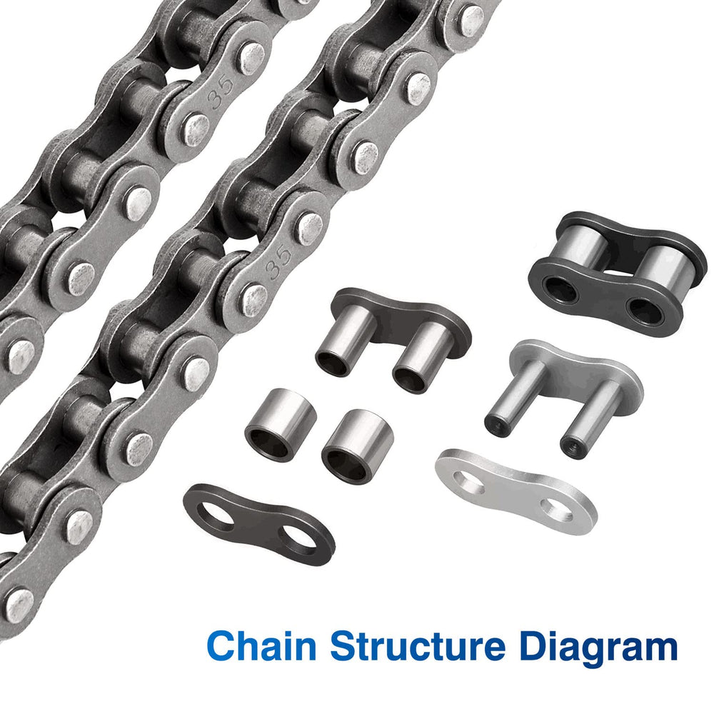 #35 Roller Chain 10 Feet -320 Links #35 Chain with Chain Breaker & 5 Conn...