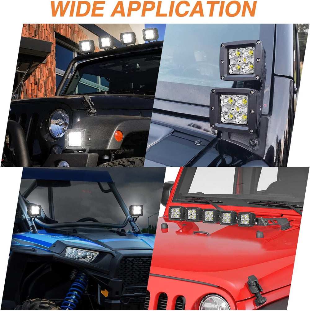 LED Pods, RFROAD LIGHTING 2pcs 3" 100W Super Bright LED Driving Lights L...
