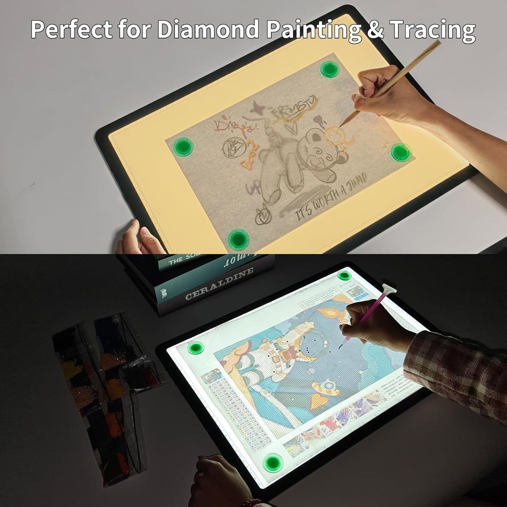 TOHETO Rechargeable A3 Light Board with Stand, Bag, Super Bright Magnetic Lig...