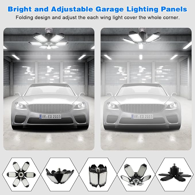 LED Garage Light - 160W Garage Light Bulb 64000LM 6500K Super Bright Garage