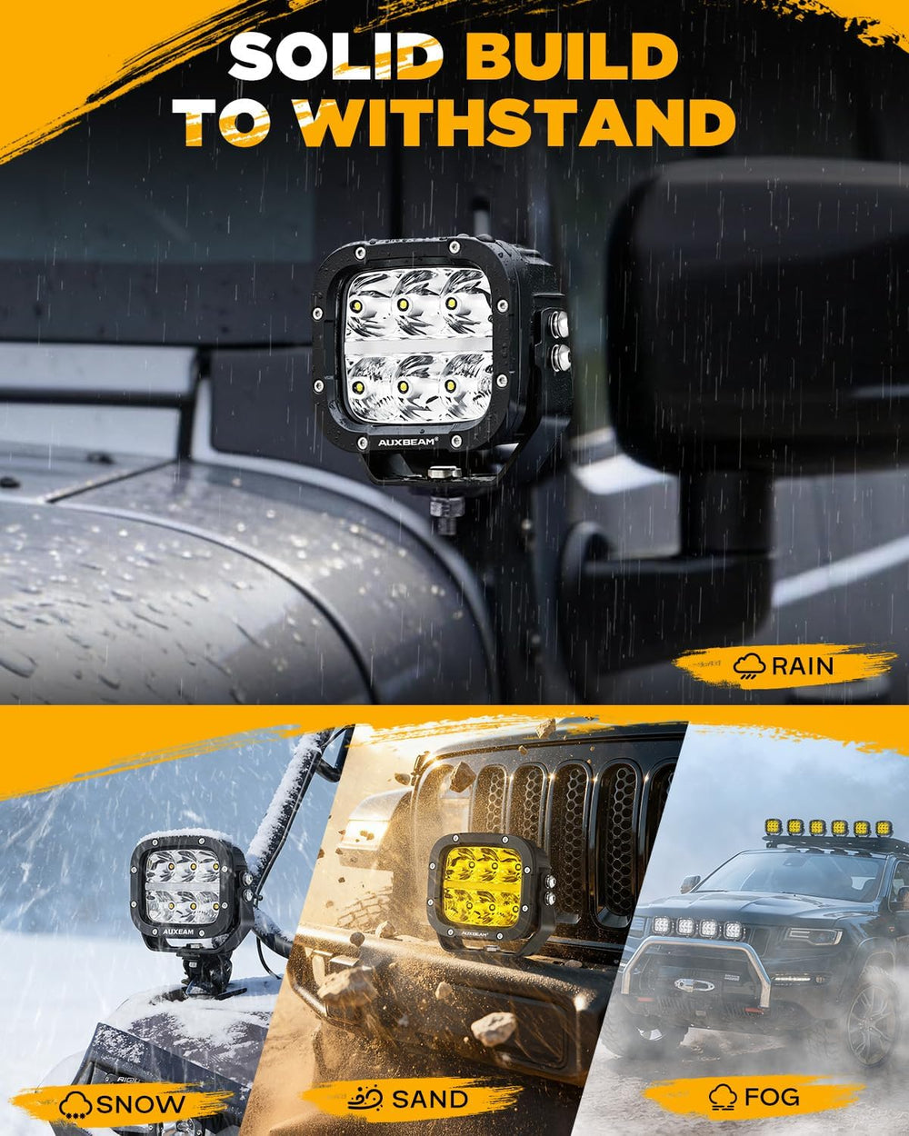 Auxbeam XP-Ultra Series 5 Inch LED Offroad Lights Amber White LED Pods