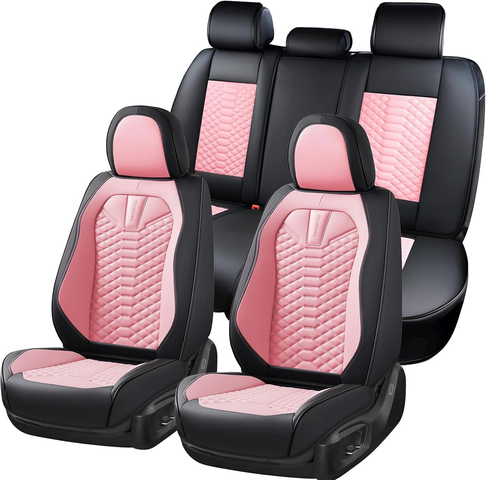 Coverado Seat Covers Full Set, Waterproof Nappa Leather Seat Covers for Cars,...