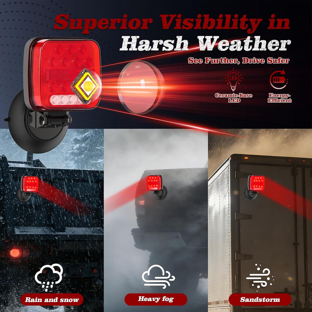 Wireless Trailer Lights Magnetic Kit, IP67 Waterproof