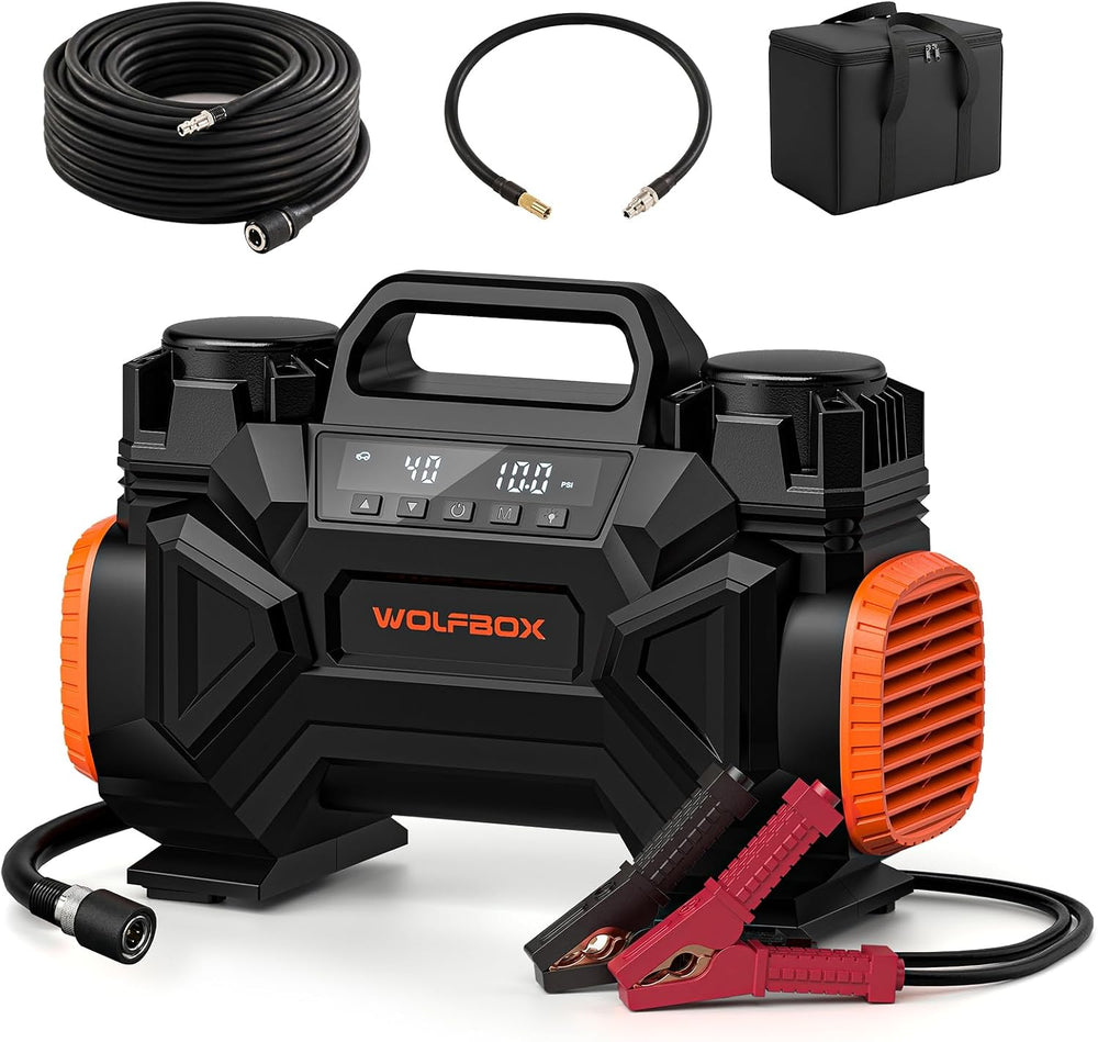 WOLFBOX HyperFlow60D 12V Portable Air Compressor, 60-Minute Runtime Offroad A...