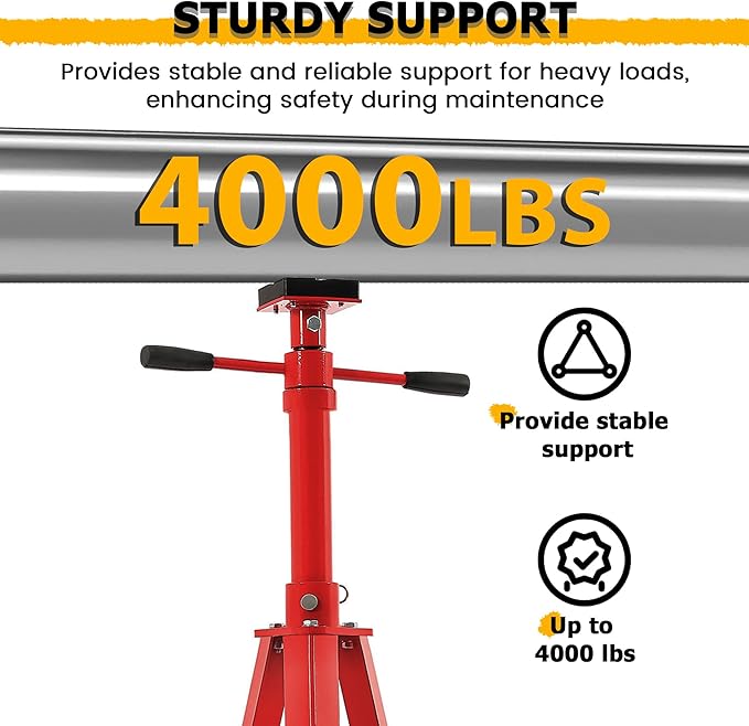 KUAFU 47.375"-84.5" Automotive Under Hoist Tripod Stand 2 Ton High ...
