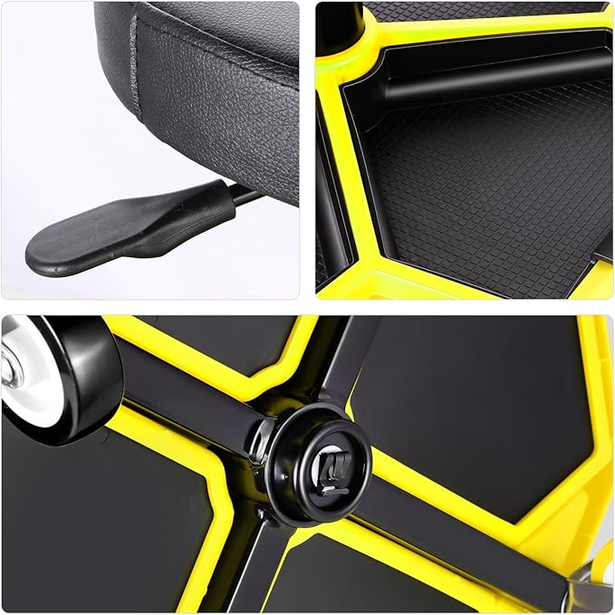 PM PERFORMOTOR Adjustable Height Pneumatic Garage Seat Rolling Mechanic Stool