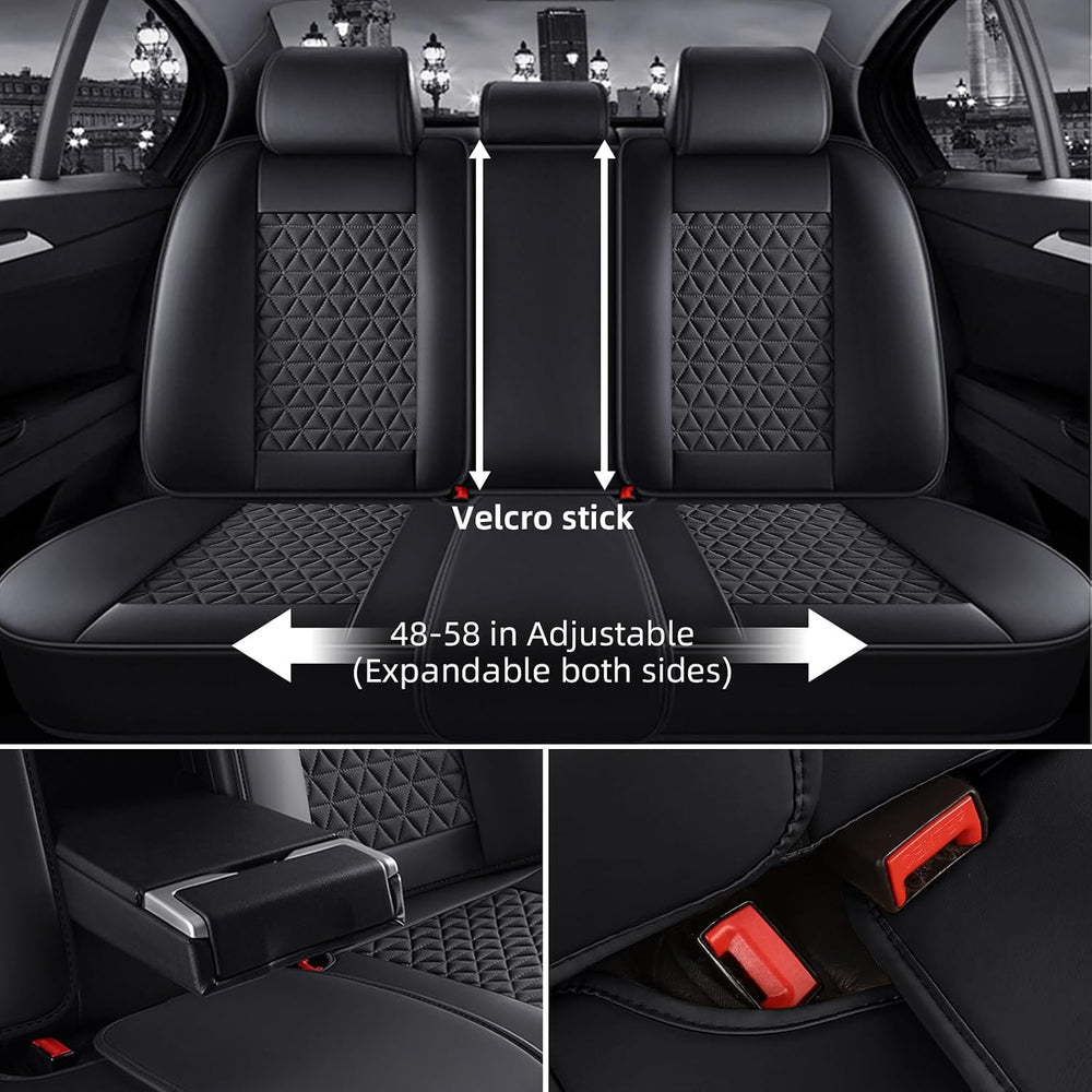 Black Car Seat Covers Full Set Leather Seat Cover for Car SUV Truck