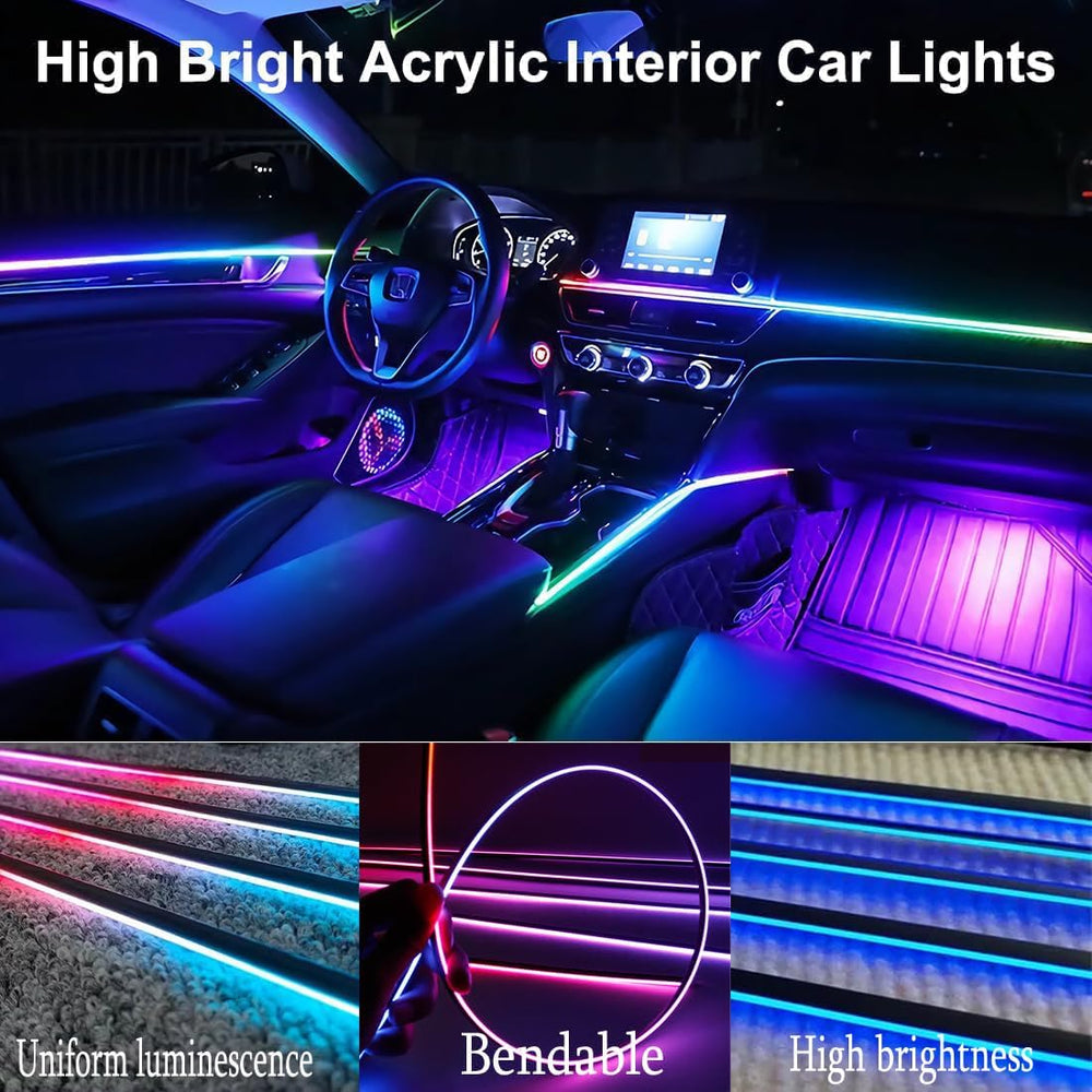 Acrylic Interior Car LED Lights with Remote and Wireless APP 10 in 1,Ambient ...
