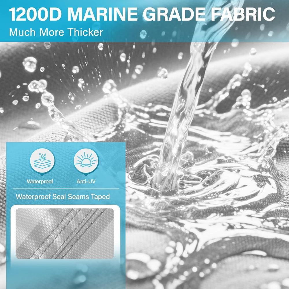 1200D Inflatable Boat Cover 9-10ft with Lining,Motor Cover&Storage Net
