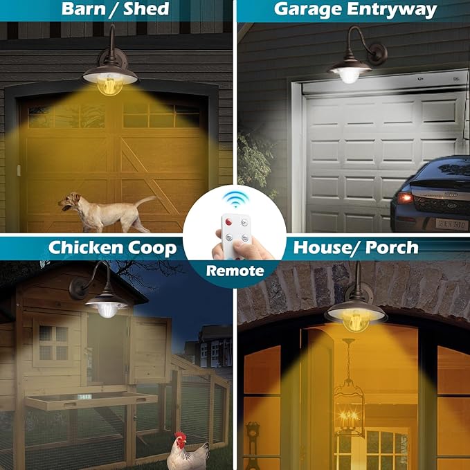 SIEDiNLAR Solar Barn Light Outdoor 3 Modes 2 Lighting, Aluminum Vintage (2 Pack)