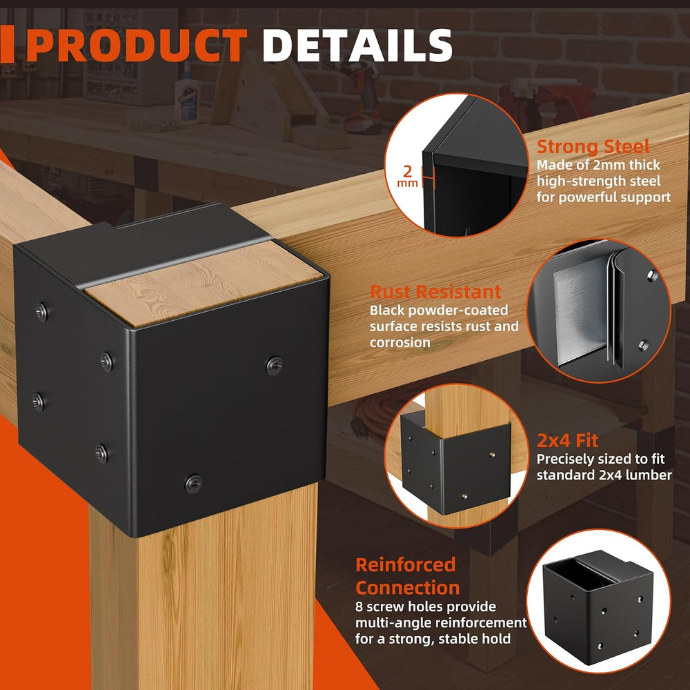 Workbench Bracket Kits - Workbench and Shelving Hardware Kit - Heavy Duty Ste...