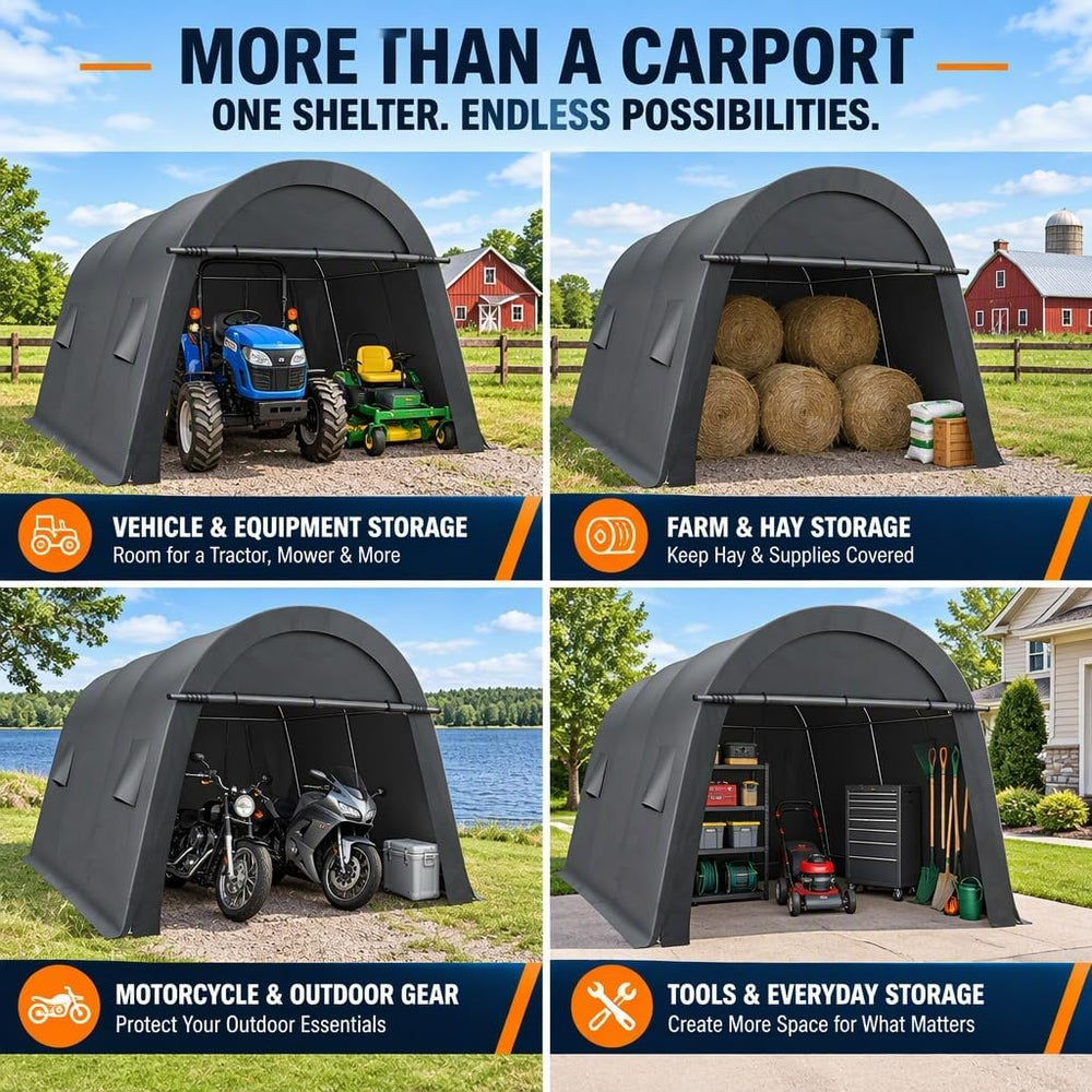 COBIZI Carport Canopy 10x20 Heavy Duty Portable Garage Shelter Shed