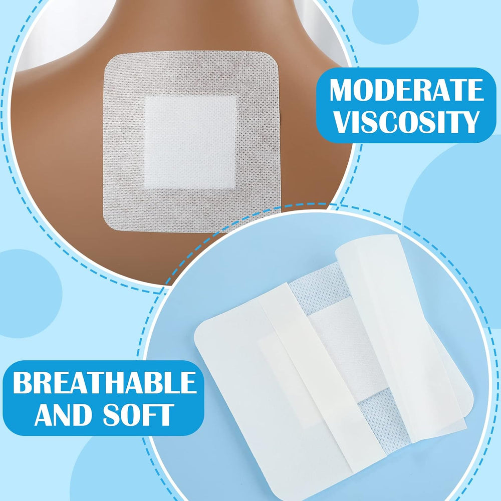 Nuogo 100 Pack Island Dressing 4"x4" Bordered Gauze Pads Breathable...