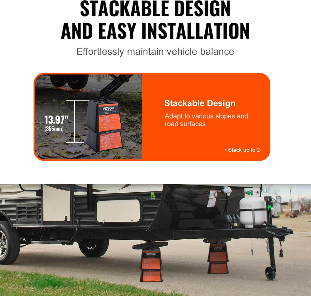 VEVOR Trailer Jack Block, 6000 lbs Capacity per RV Leveling Block, Polypropyl...