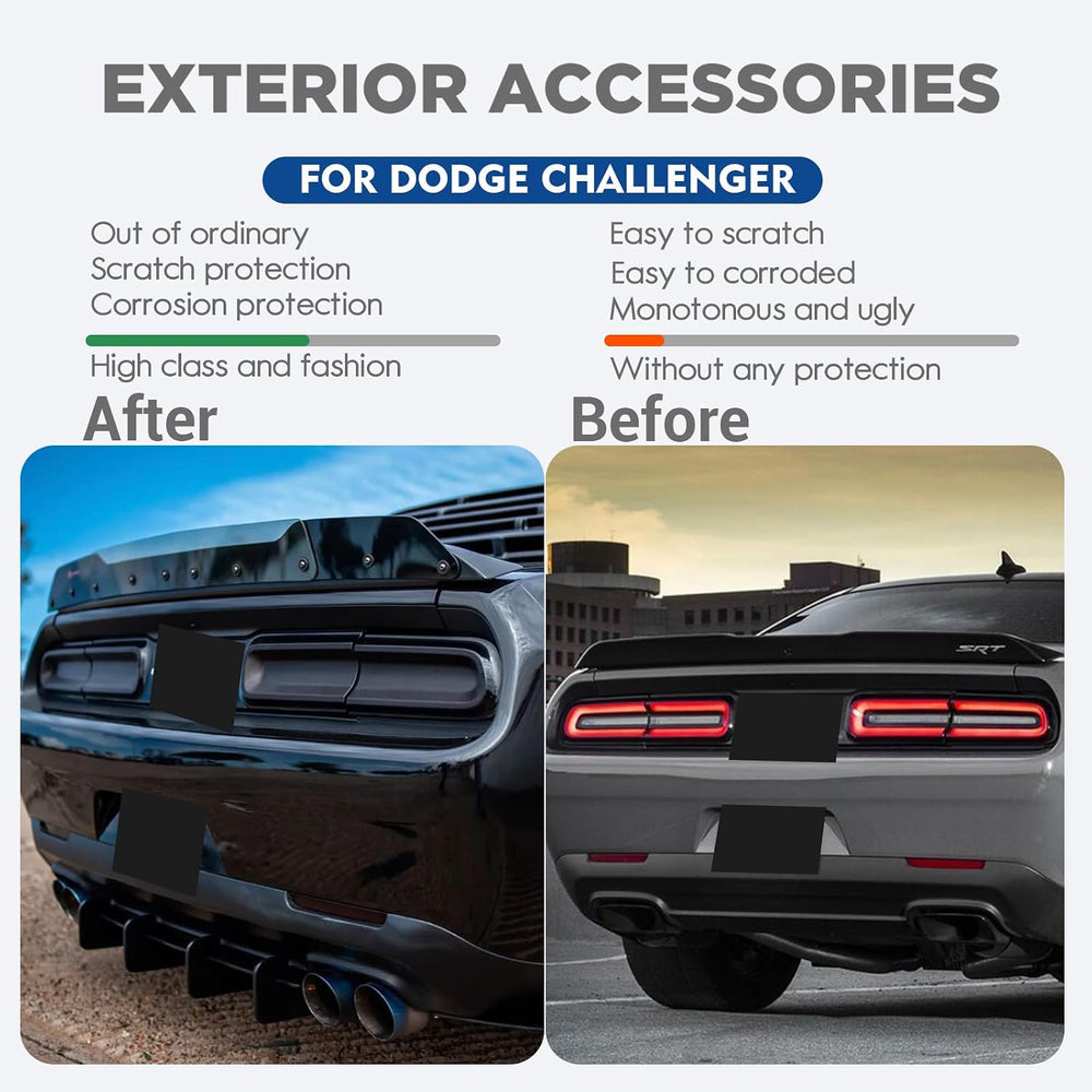 Smoked Tail Light Covers for Dodge Challenger 2015-2024, Smoke Black 4Pcs