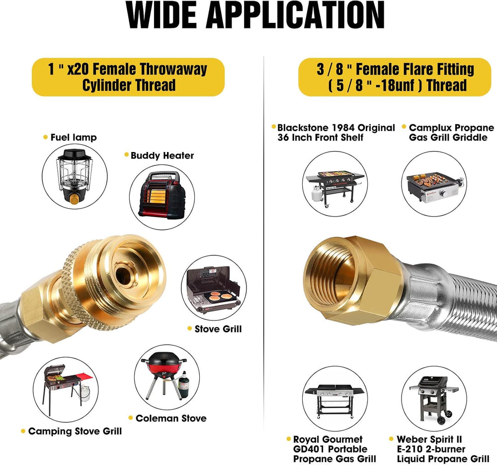 12FT rv quick connect propane hose,propane line with quick disconnect grill