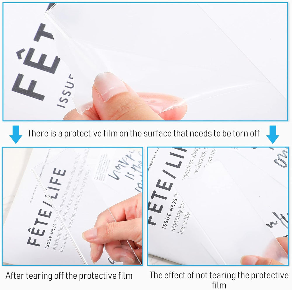100 Sets 2 x 8 Inch Acrylic Wall Name Plate Holder Clear Plastic Sign Holder ...