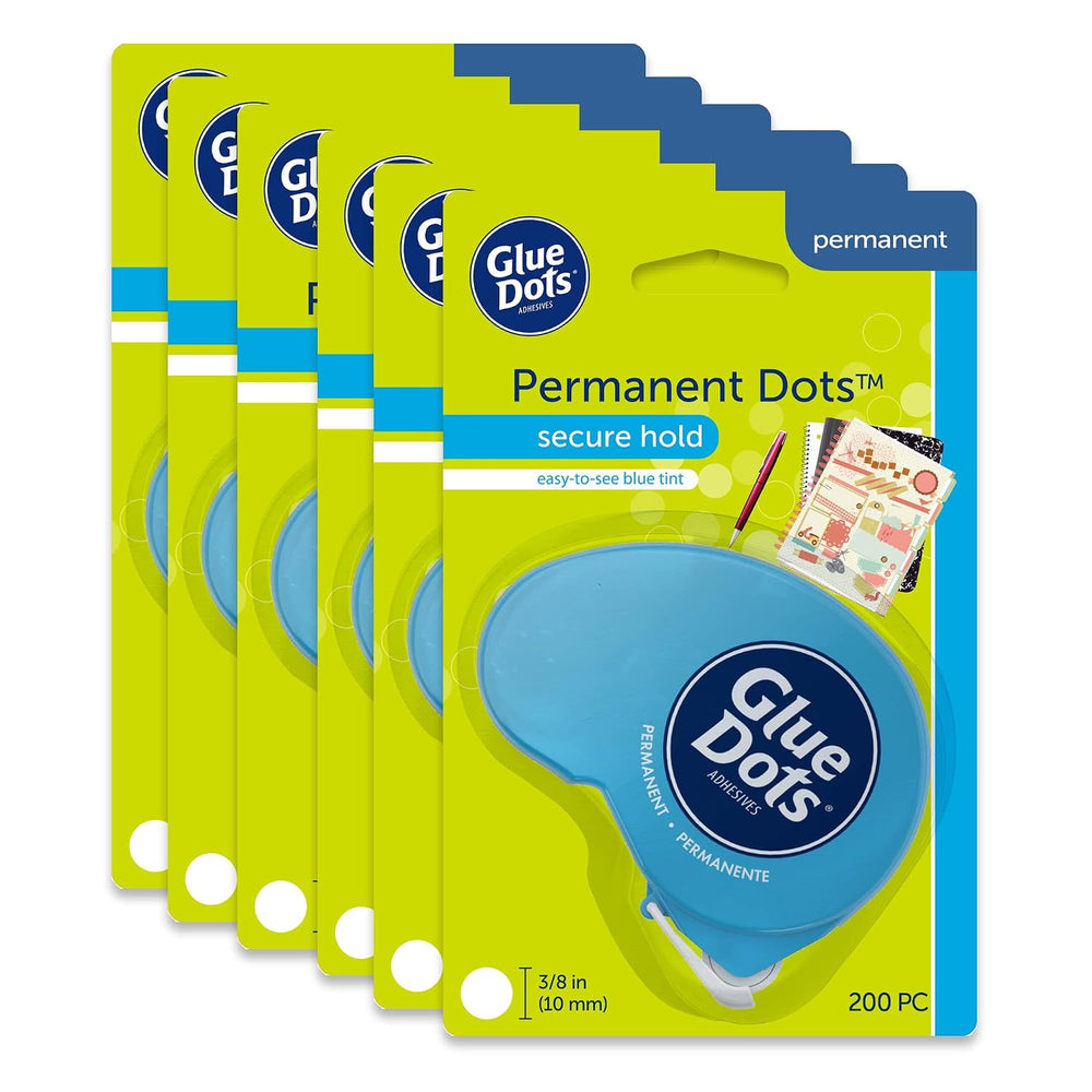 Glue Dots 6-Ct. Dot N' Go Dispenser Set, 200 (.375'') Permanent D...