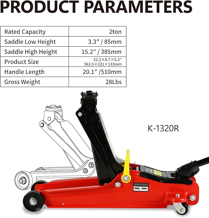 5 Piece Car Truck Floor Jack Service, Hydraulic Trolley Floor Jack & Jack
